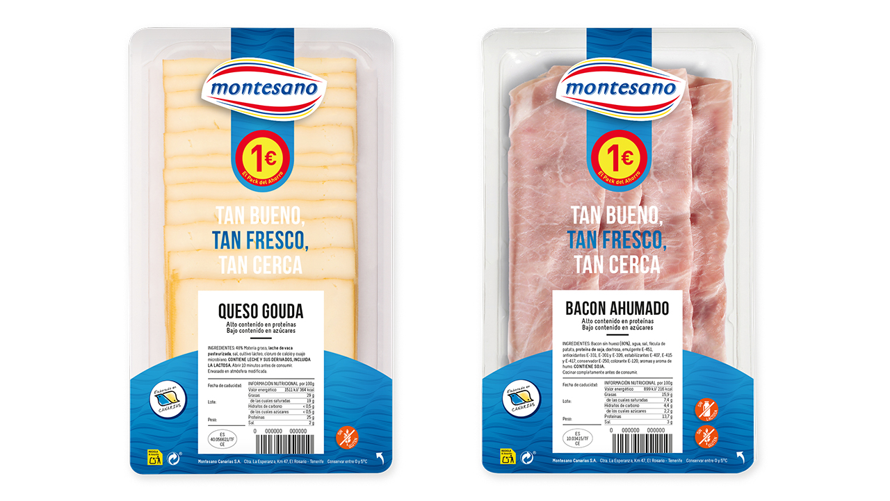 Bandejas de Queso Gouda y Bacon Ahumado Línea 1€ Montesano